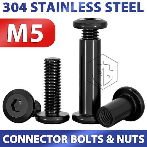 Black furniture connector - m5,